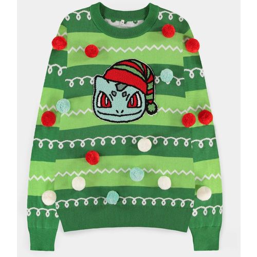 DIFUZED POKEMON - BULBASAUR PATCHED CHRISTMAS JUMPER - L slika 1