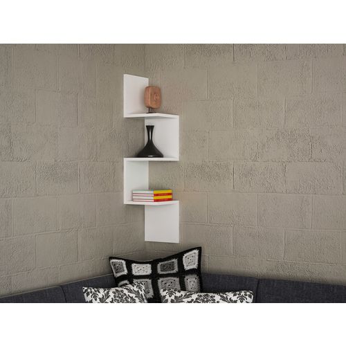 Woody Fashion Zidna polica, Bijela boja, Corner - White slika 1