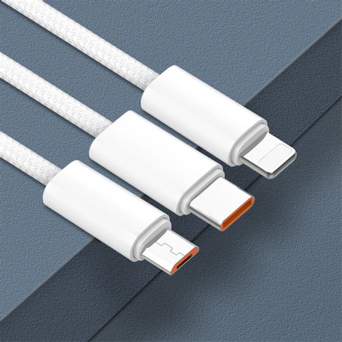 LDNIO CHARGING DATA CABLE BRAIDED (A-M) 25W 1M MICRO WHITE LS901_M slika 1