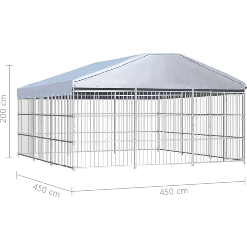 Vanjski kavez za pse s krovom 450 x 450 x 200 cm slika 15