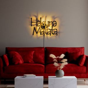 Hakuna Matata V2 Crna Zidna Lampa