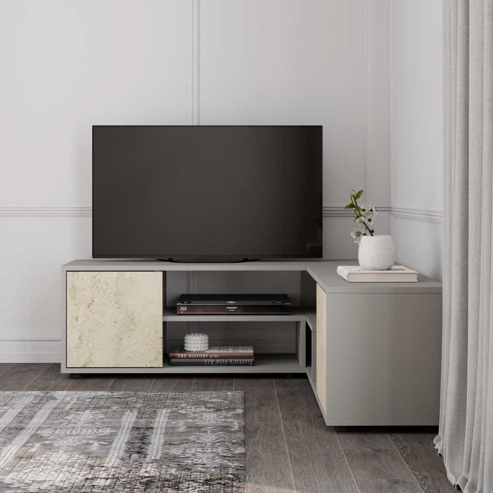 Rosa - Sivi, Travertin Sivi TV Stalak slika 3