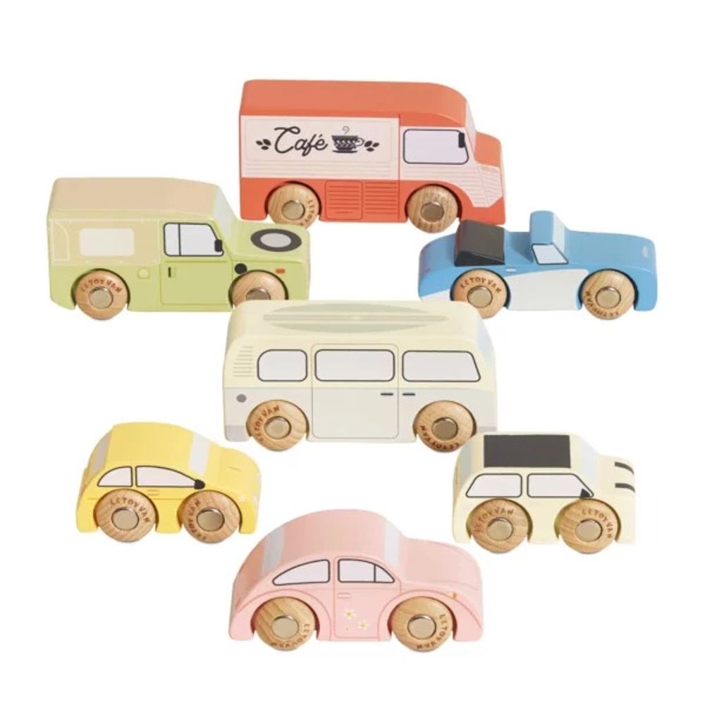 Le Toy Van Set drvenih autića Vintage slika 1