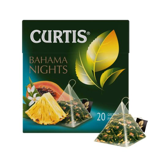 Curtis Bahama Nights- Zeleni čaj sa ananasom i laticama cveća slika 3