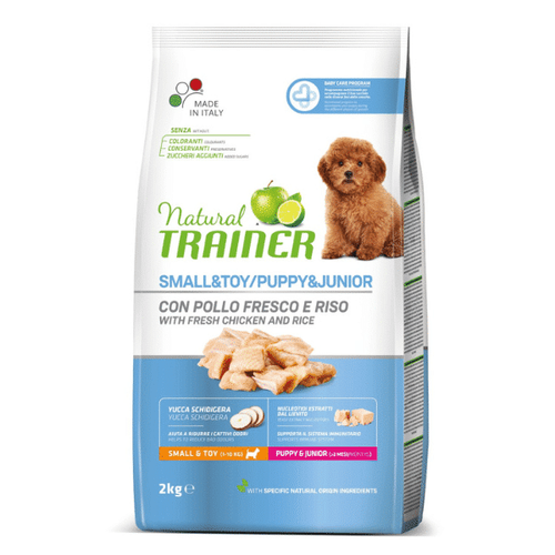 Trainer Natural Dog Small &amp; Toy, Puppy &amp; Junior Piletina i Pirinač 800 g slika 1