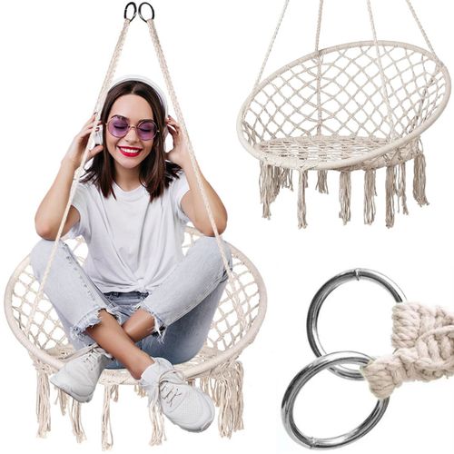 Viseća stolica boho nest swing ecru GL078 slika 1