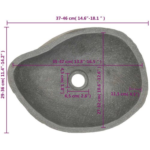 Umivaonik od riječnog kamena ovalni 37 - 46 cm slika 24