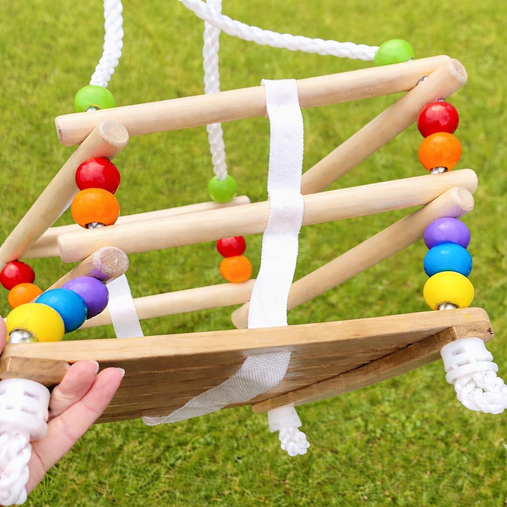 Kinder Home Drvena ljuljačka za djecu do 25kg slika 6