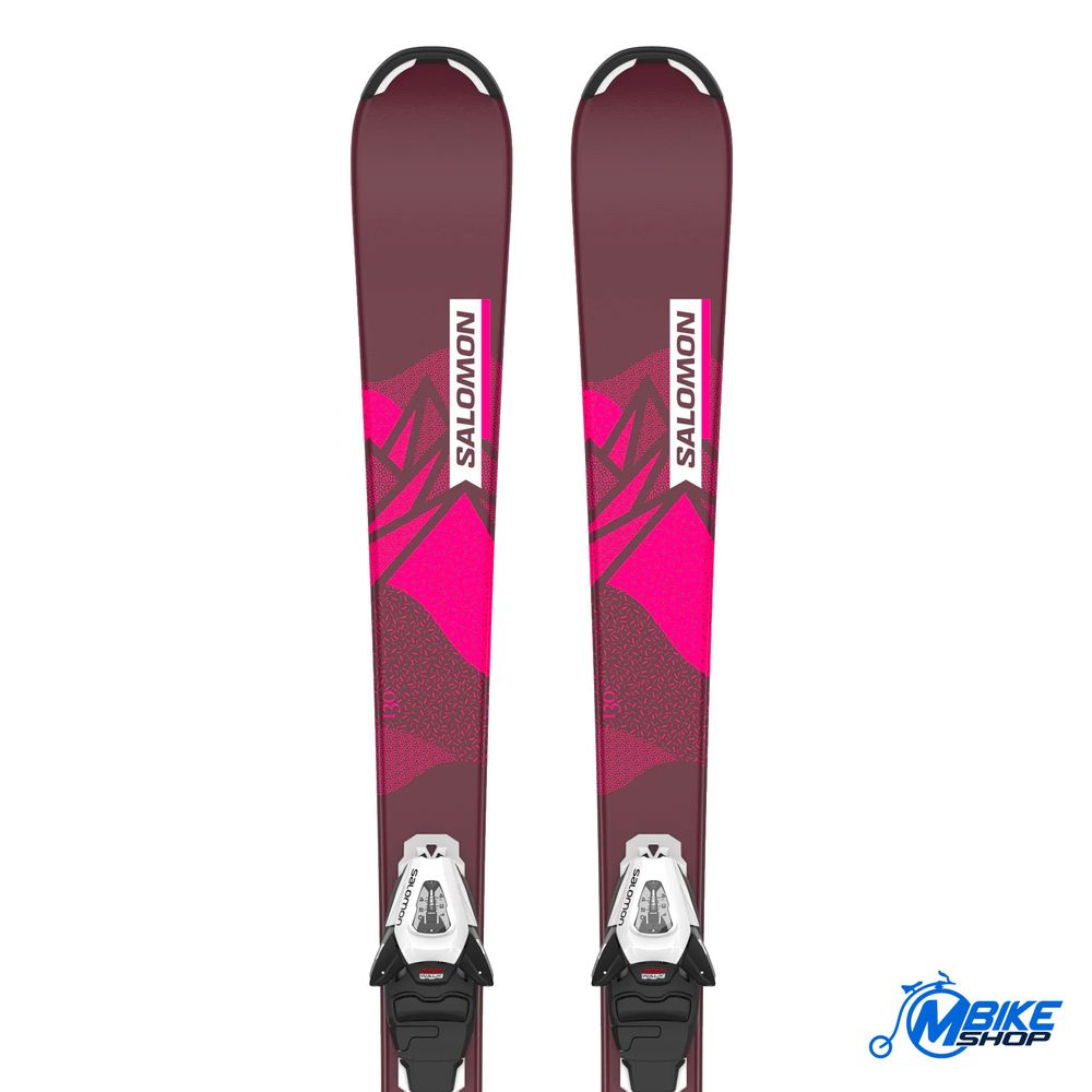 Salomon Dječije skije Lux JR M Bordeau/Pink + Vezovi L C5 GW Black/White J75 slika 3