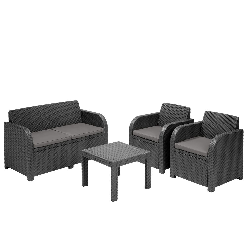 Keter vrtni set - garnitura GEORGIA (sofa + sto + stolica), siva boja slika 1