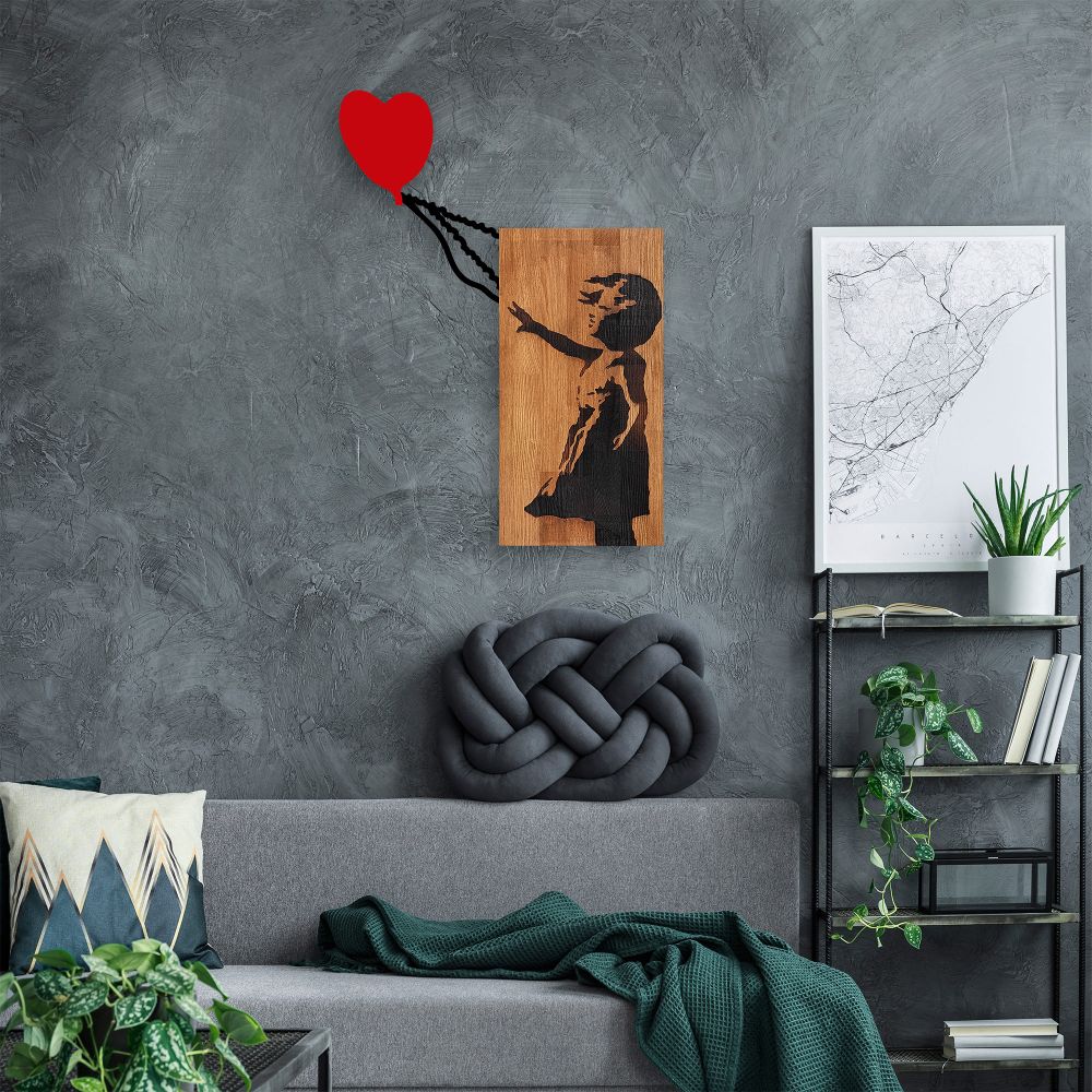 Banksy - 15 Oraš - Crni Dekorativni Drveni Zidni Ukras - izložbeni artikl (oštećenja ambalaža) slika 4