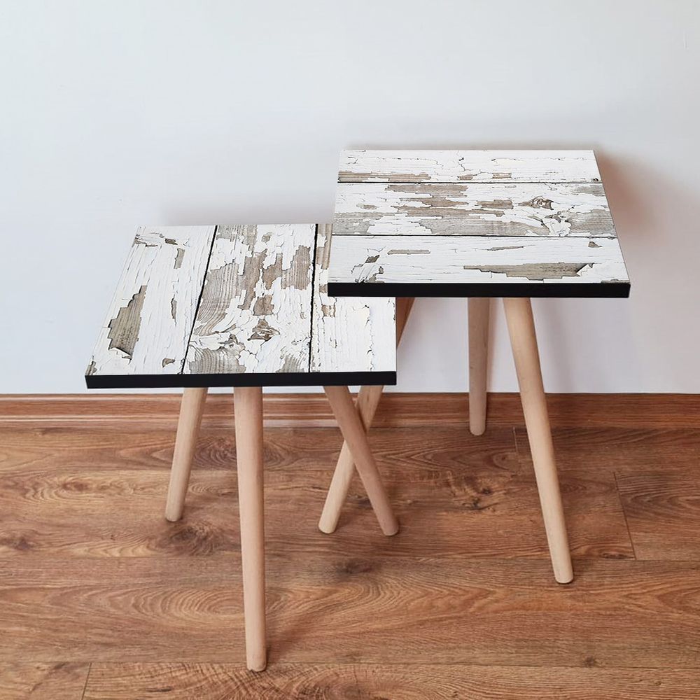 Nesting stolovi 2Shp3 - (2 komada) - boje: bijela, smeđa slika 1