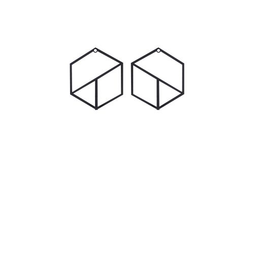 Geometrijska Crna Metalna Zidna Kuka slika 2