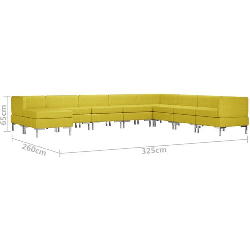 9-dijelni set sofa od tkanine žuti slika 8