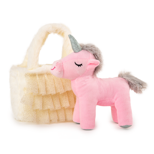 AMEK Plišana igračka Jednorog u torbi 18cm/24cm