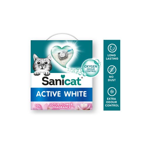 Sanicat Pijesak za mačke Active White, grudajući, miris lotus, 10 L slika 2