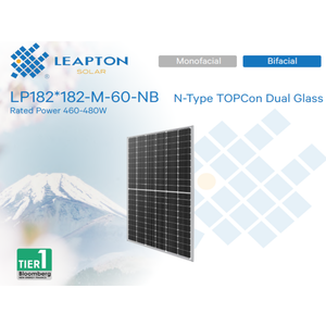 PV modul LEAPTON,480W,BF,N Tip,1200mm, silver frame