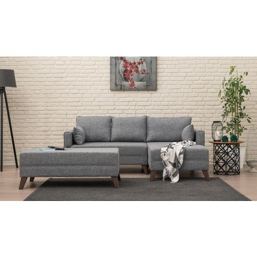 Ugaona Sofa Bella Desni Kut 2 Siva - Sofa-Krevet slika 2