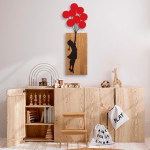 Banksy - 17 Walnut Crni Dekorativni Drveni Zidni Ukras