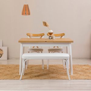 Woody Fashion Set stolova i stolica (4 komada), Bijela boja, OLV-AC-TK3