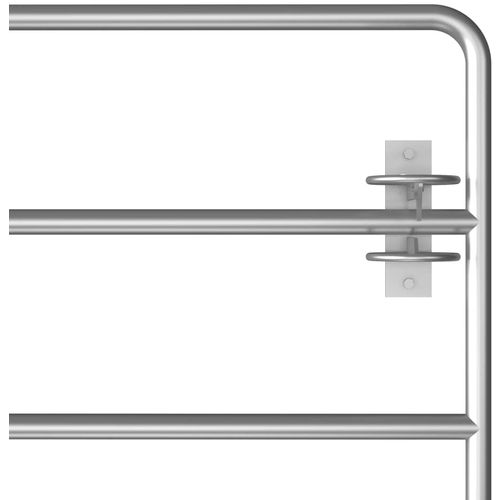 Vrata za polje s 5 šipki čelična (115 - 300) x 90 cm srebrna slika 7