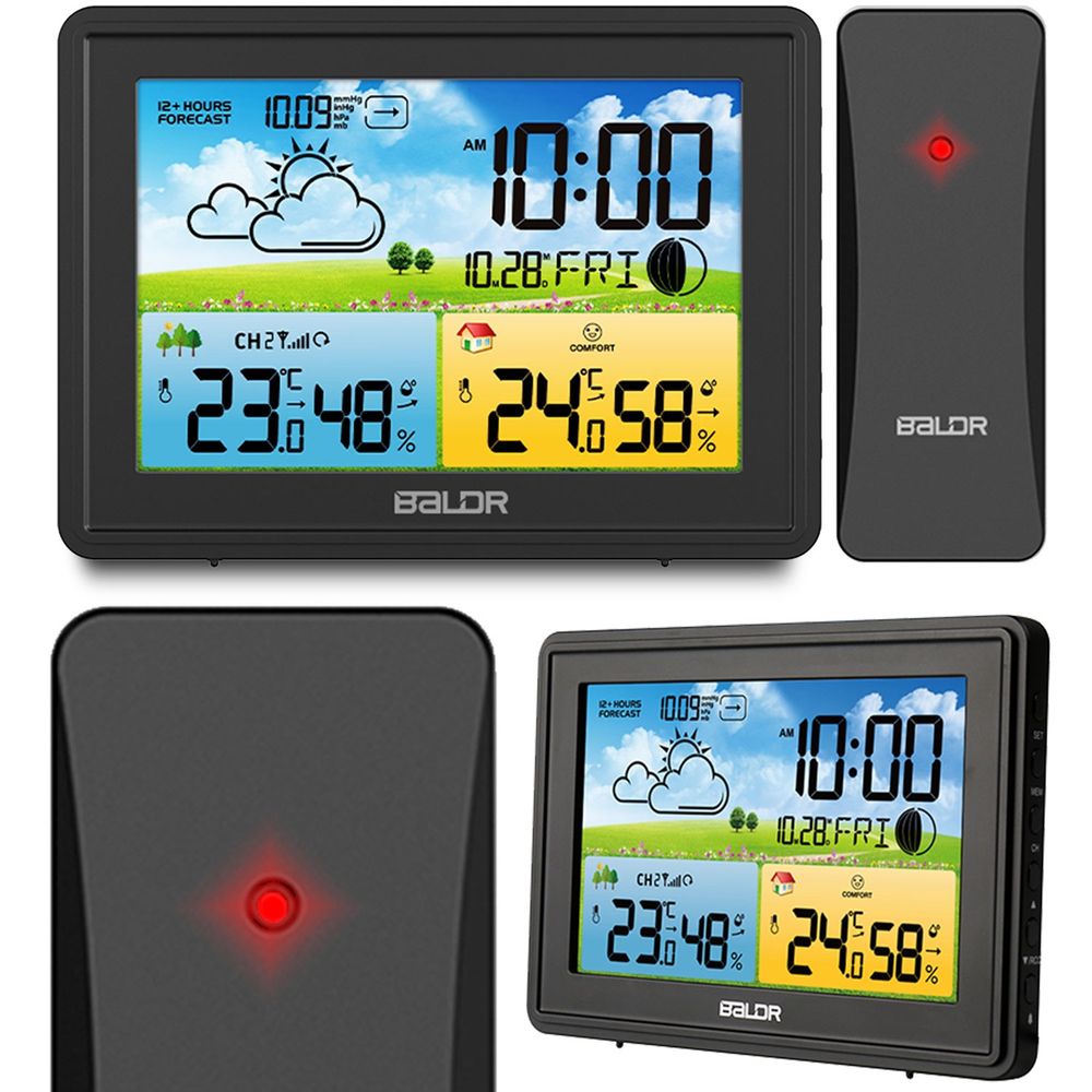 Meteorološka stanica s zaslonom BD-908 crna slika 1