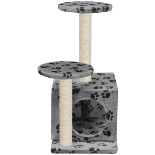 Penjalica za mačke sa stupovima za grebanje od sisala 60 cm siva s uzorkom šapa slika 18