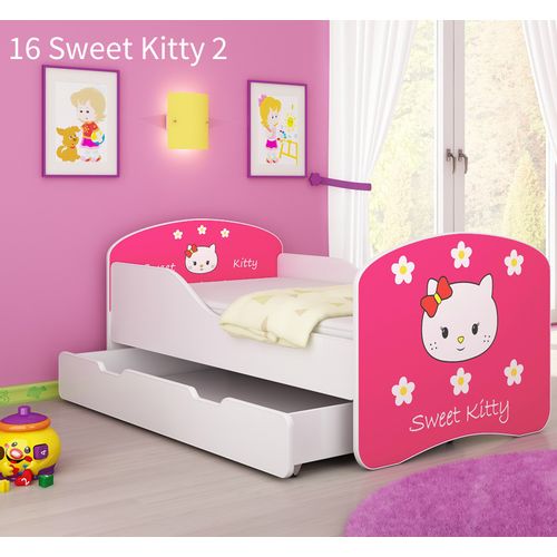 Dječji krevet ACMA s motivom + ladica 140x70 cm 16-sweet-kitty-2 slika 1