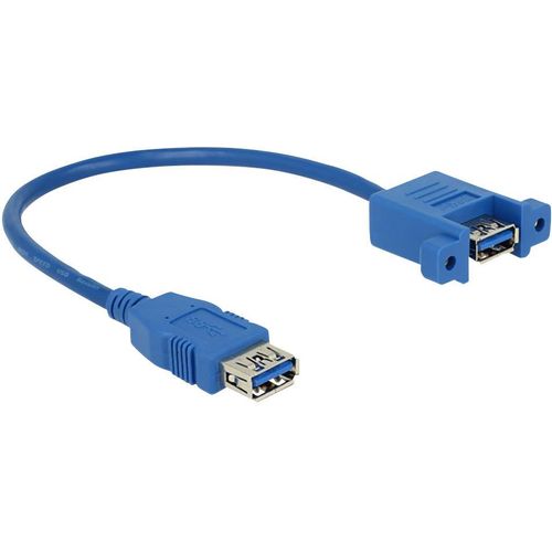 Delock USB kabel USB 3.2 gen. 1 (USB 3.0) USB-A utičnica, USB-A utičnica 0.25 m plava boja  85111 slika 3