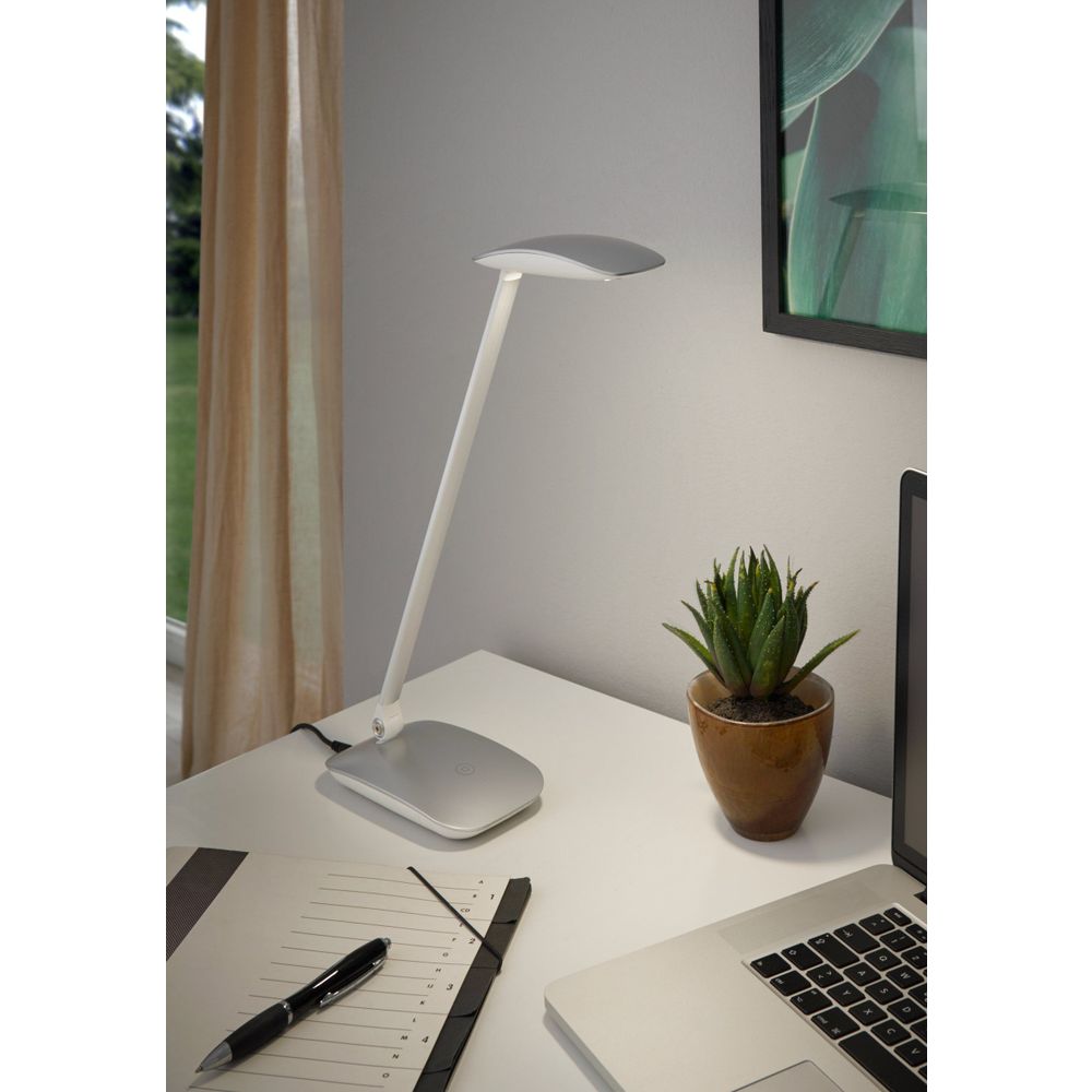 Eglo Cajero stolna/1, led, 4,5w, 550lm, na dodir, usb,  plastika/srebrna  slika 2