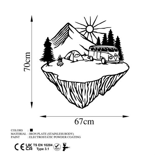 Wallity Metalna zidna dekoracija, Landscape Camp slika 5