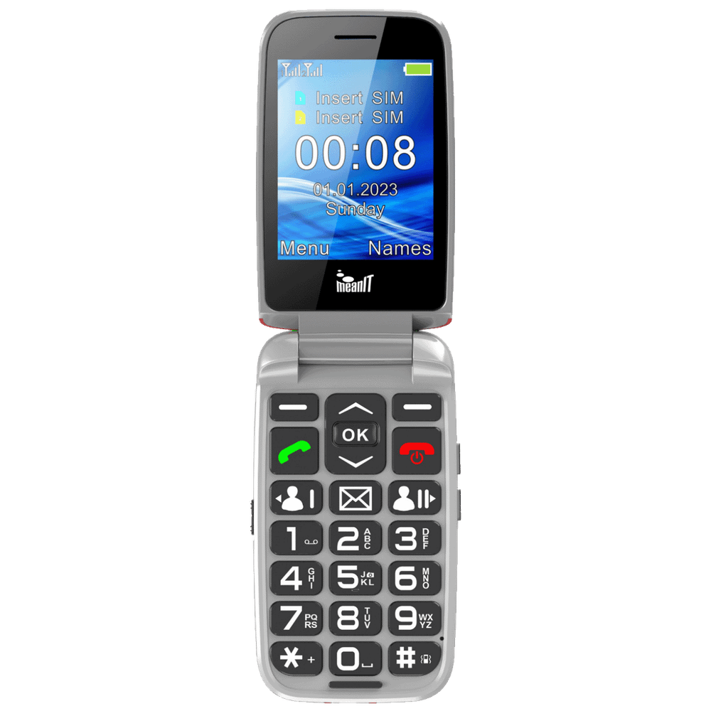 MeanIT Telefon mobilni, 2.8" ekran, Dual SIM, SOS tipka - SENIOR FLIP MAX Red slika 1