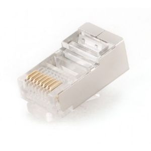 PLUG5SP/100 Gembird shielded modular 30u gold plated LAN konektor CAT5 FTP SFTP, RJ45(pak.100kom)