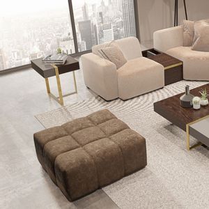 Chocolate Square Pouf Brown Pouffe