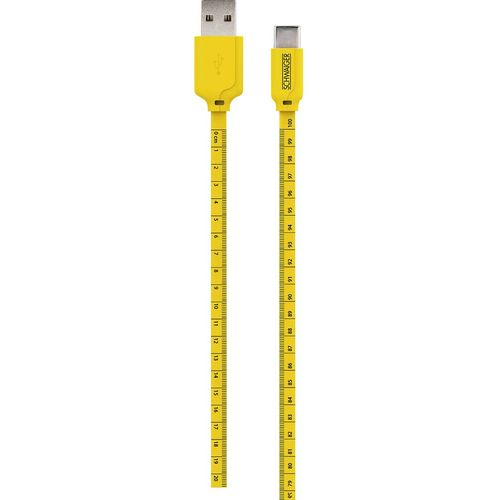 Schwaiger USB kabel USB 2.0 USB-A utikač, USB-C® utikač 1.20 m crna, žuta s oznakom po metru WKC10 511 slika 1