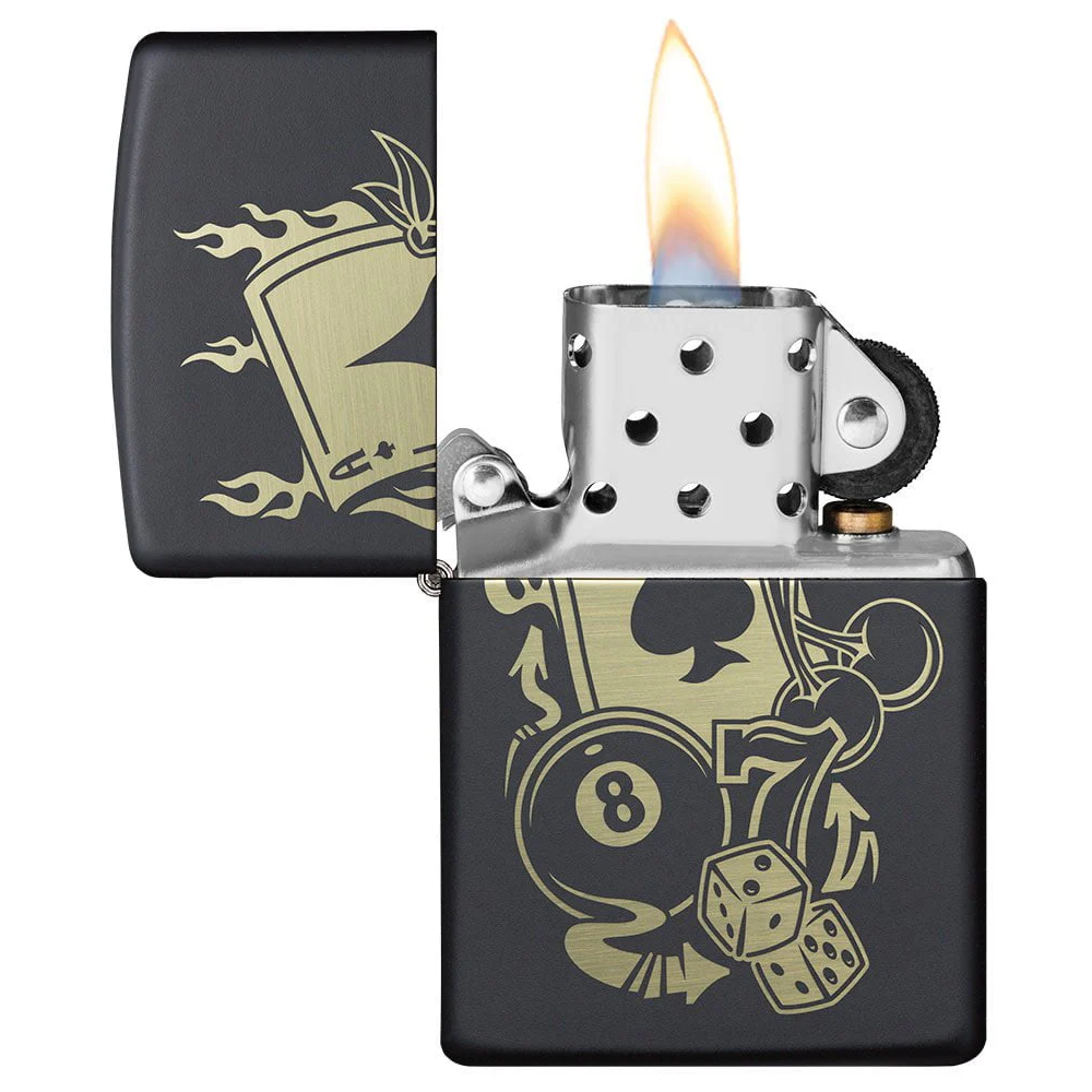 Zippo upaljač 49257 2020N Ace 8 Ball Dice on Black Matte Lighter slika 2