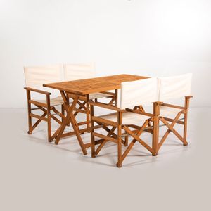MYR01 Krema Set Stola i Stolica za Vrt (5 Komada)