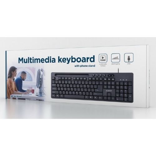 KB-UM-108 Gembird Multimedijalna tastatura US layout black USB sa drzacem za telefon A slika 4