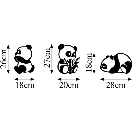 Pandas - 298 Black Decorative Metal Wall Accessory slika 6