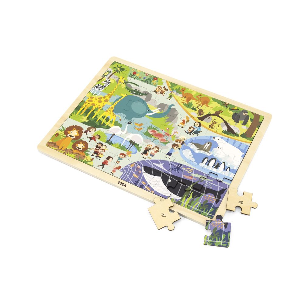 Viga 44587 puzzle na bloku, 48 dijelova - učenje o zoološkom vrtu slika 3