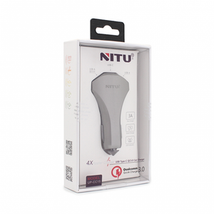 Auto punjac Nitu NT-CC15 QC 3.0 dual USB 5V 3A sivi