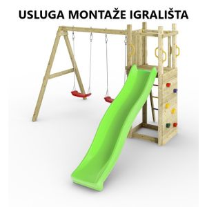 Usluga montaže za drveno dječje igralište FUNNY 3 - dupla ljuljačka 
