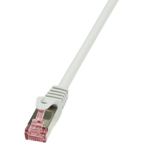 LogiLink CQ2082S RJ45 mrežni kabel, Patch kabel cat 6 S/FTP 7.50 m siva vatrostalan, sa zaštitom za nosić 1 St. slika 3