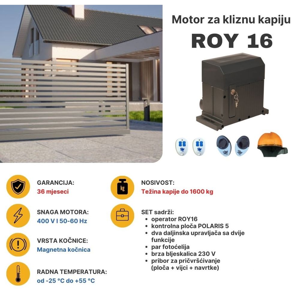 Bame Motor za kliznu kapiju ROY 16, 1600 kg slika 2