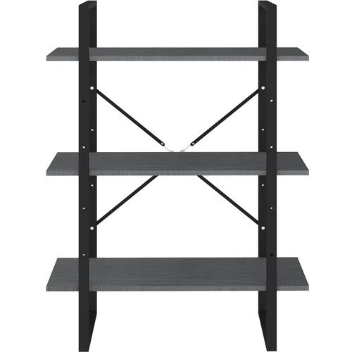 Ormarić za knjige s 3 razine sivi 80x30x105 cm masivna borovina slika 14