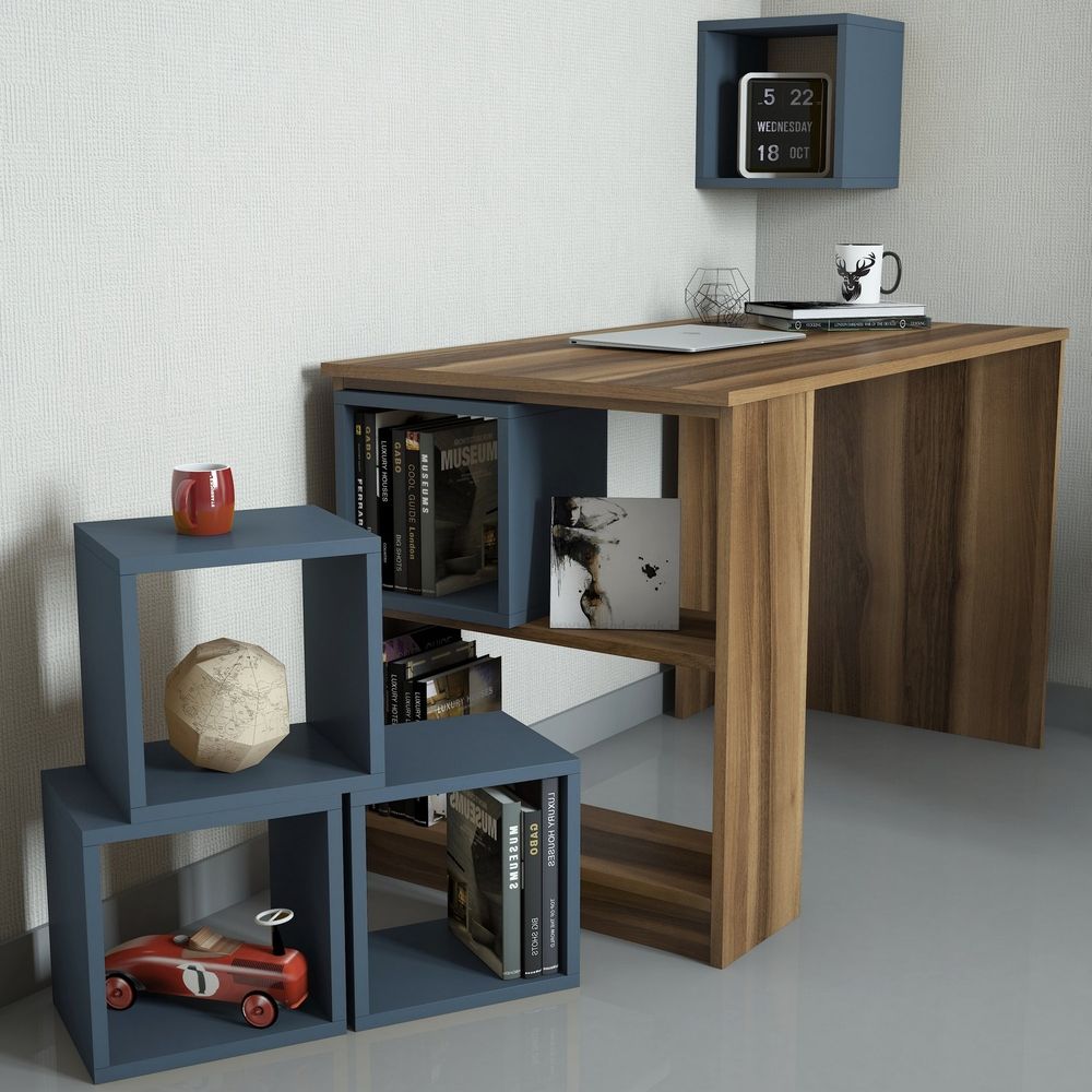 Radni stol od orahovine s policama - Chalcedony Walnut slika 2