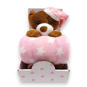 BBO Set Igračka + Ćebence Sleeping Bear (B200003) - Pink 100x75cm