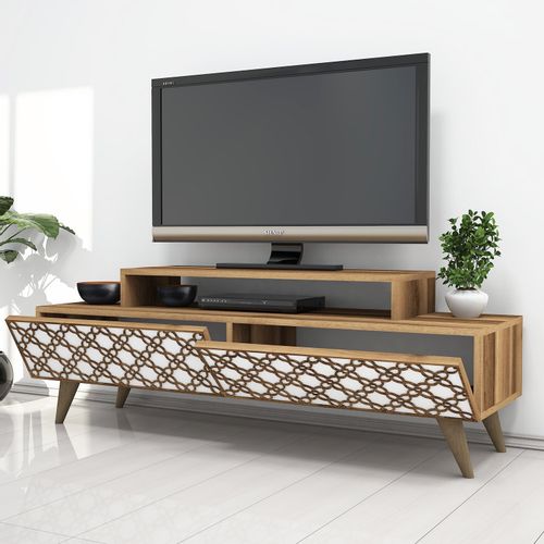 Woody Fashion Stalak za televizor, City - Walnut, White slika 2