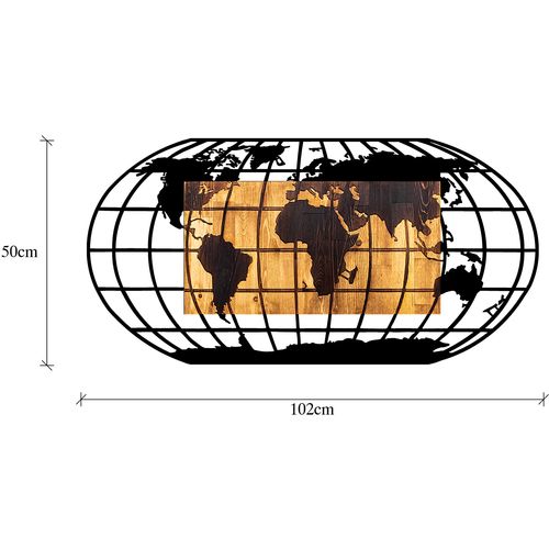 Wallity Drvena zidna dekoracija, World Map 2 slika 7