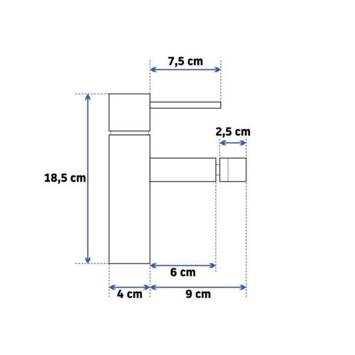 REA Mješalica za bide Tess Black slika 3